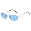 Luxury Metal Small Frame Cat Eye Sunglasses Women Vintage Fashion Rectangle Sun Glasses Punk Sexy Shades