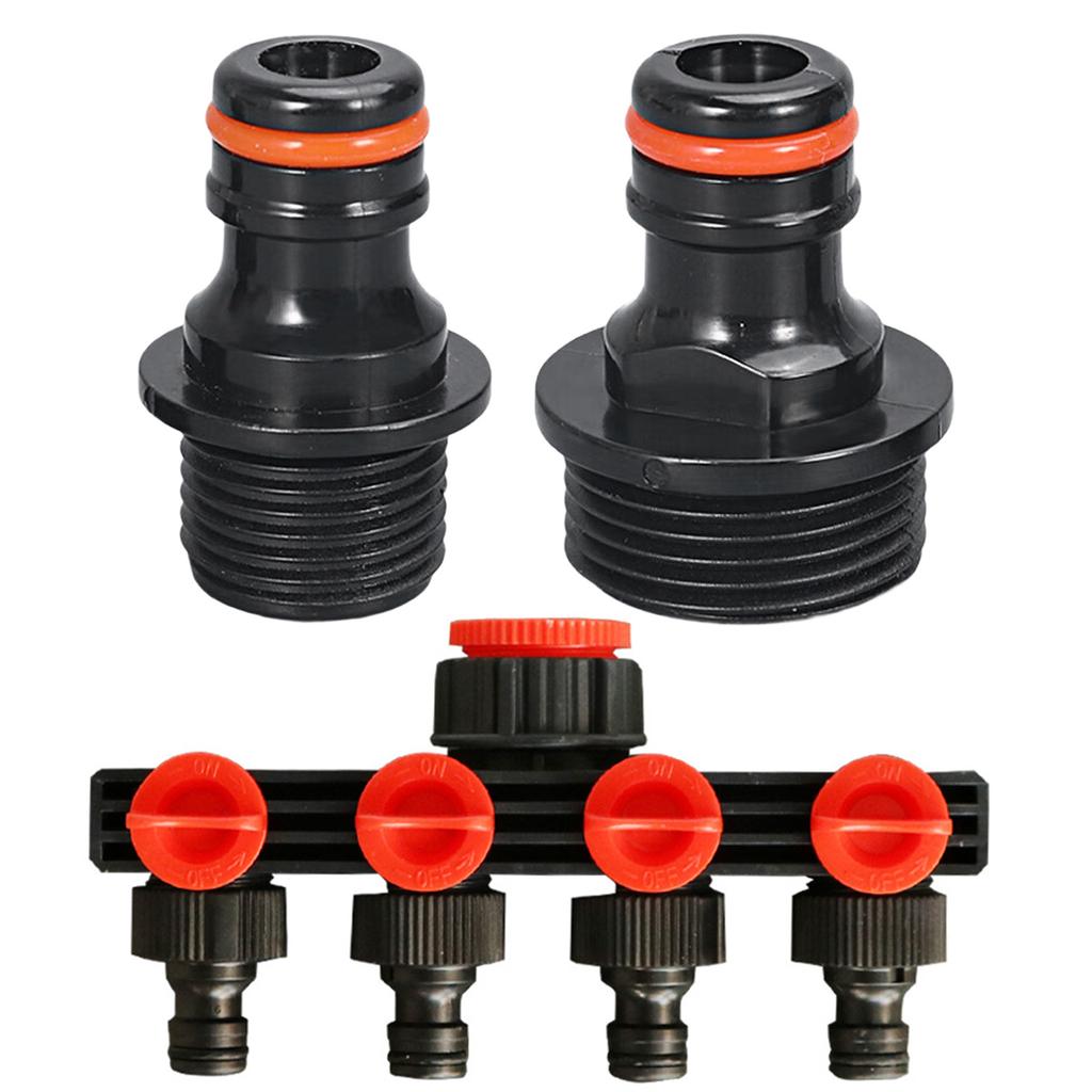 2Pcs Garden Hose Quick Connection Fittings Plastic Water Hose Connectors 1/2inch 3/4inch Sprays Nozzle Faucet Adapter