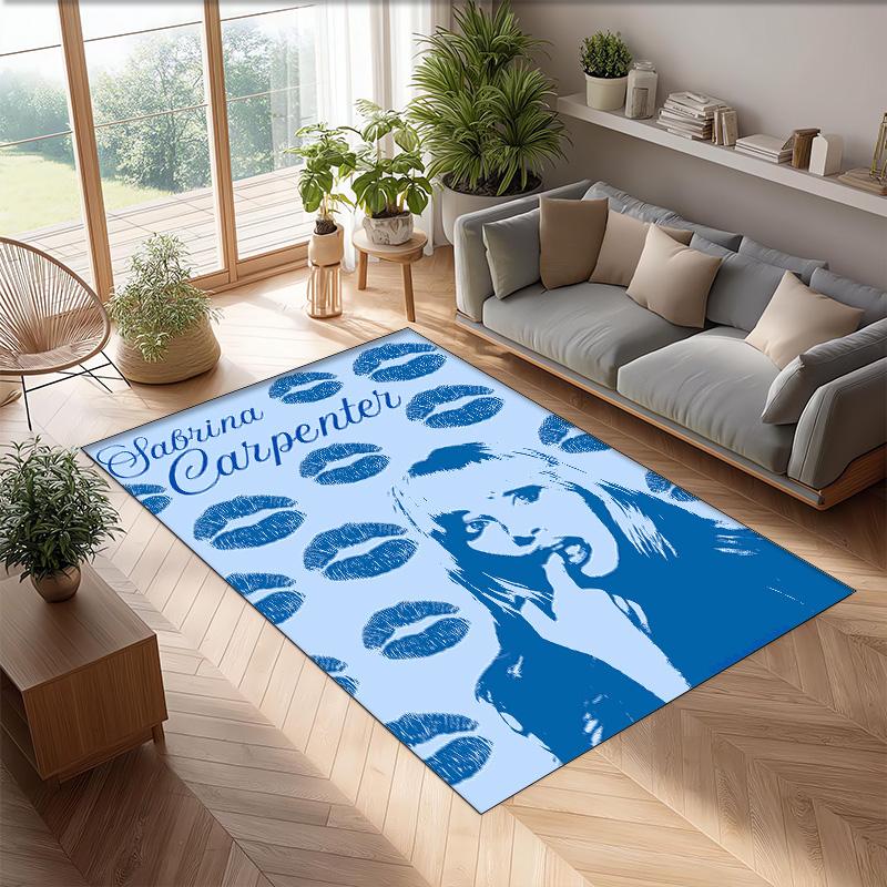 Soft Crystal Velvet Floor Rug,Sabrina Carpenter Anti Slip Decorative Carpet, Plush Area Mat For Indoor Home Decoration