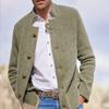Mens Winter Jacket Button Down Woolen Coat Casual Loose Turn Down Fall Winter Warm Overcoat Outwear Cardigan