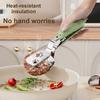 Small Bear Fried Fish Turner 2-in-1 Stainless Steel Food Clip Long Handle Anti-Slip Oil Draining Spatula Heat Resistant Clip
