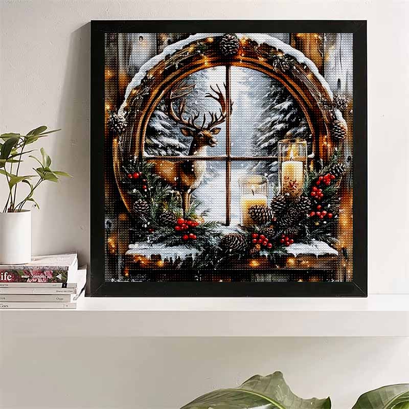 New Arrival 5D DIY Full Circle Diamond Painting "Christmas Elk" Embroidery Cross Stitch Home Decor Gift