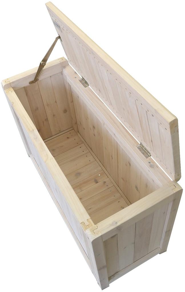 Garden Garden Natural Wood Bench Box Washed White Width 80cm X Depth 31cm X Height (Storage) 50.5cm BOX-B800WHT