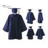 Children Kindergarten Graduation Uniform with Hat And Tassel V Neck Knee Length Long Sleeve Zipper Closure Elementary Graduation Robe Kids Graduation