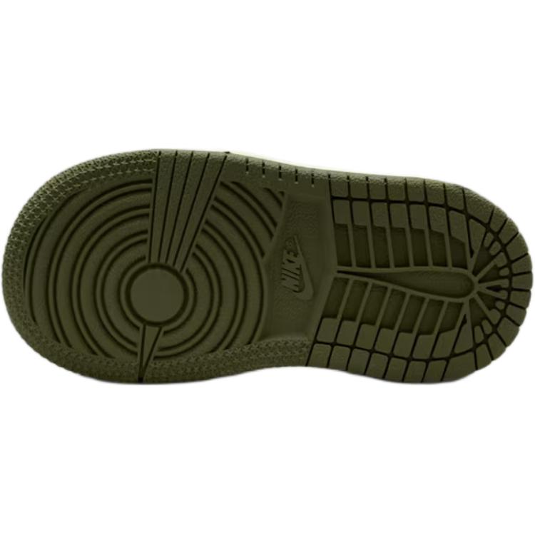 Jordan Air Jordan 1 Slip Resistant Abrasion Resistant Low Top Toddler Shoes White Green Infant And Toddler HQ6997-200