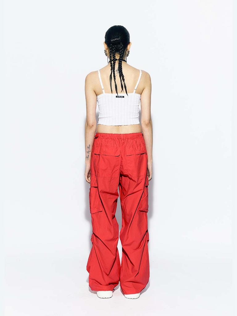 ASIF CALIE Parachute Cargo Pants Red