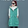 Gilet in cotone da donna senza maniche inverno autunno femminile con cappuccio caldo gilet lungo cappotto solido femminile