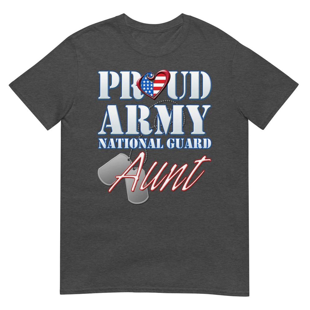 Proud Army National Guard Aunt Usa Heart Flag Shirt Tshirt