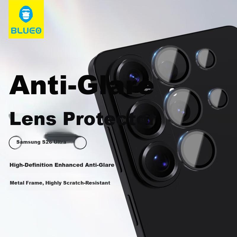 BLUEO Samsung S26 Ultra Lens Protector HD Scratch-Resistant Rear Camera Film Black