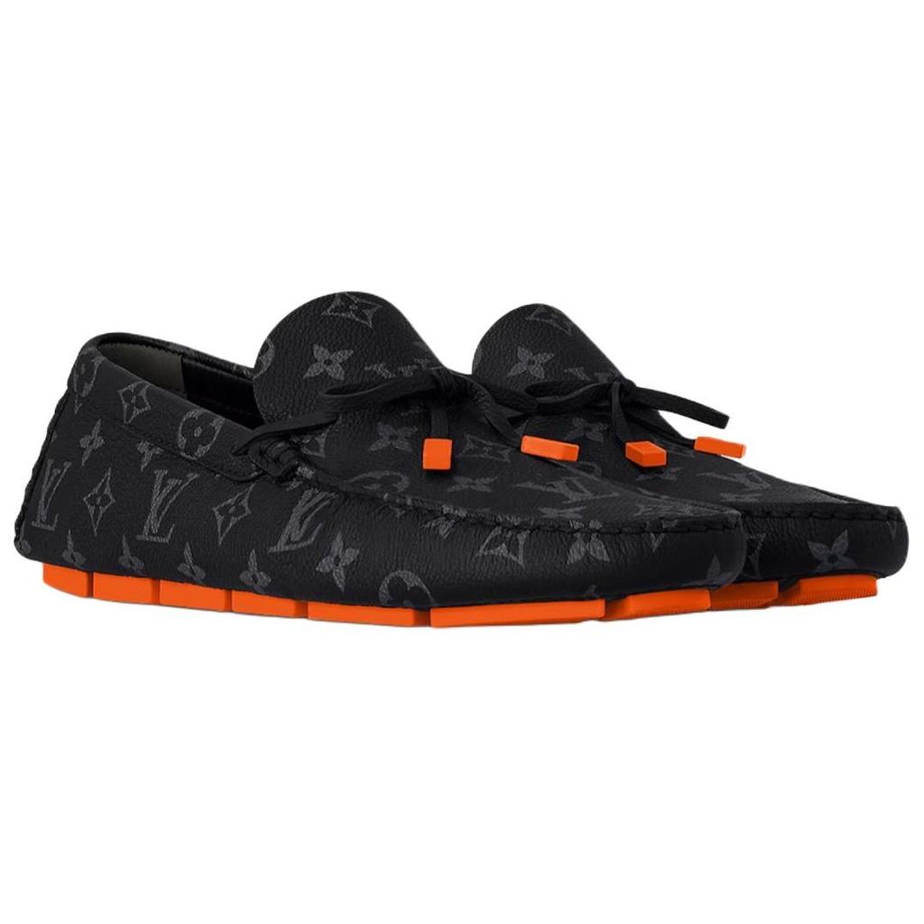 LOUIS VUITTON Driver Leather Casual Shoes Men's Black 1AAF38