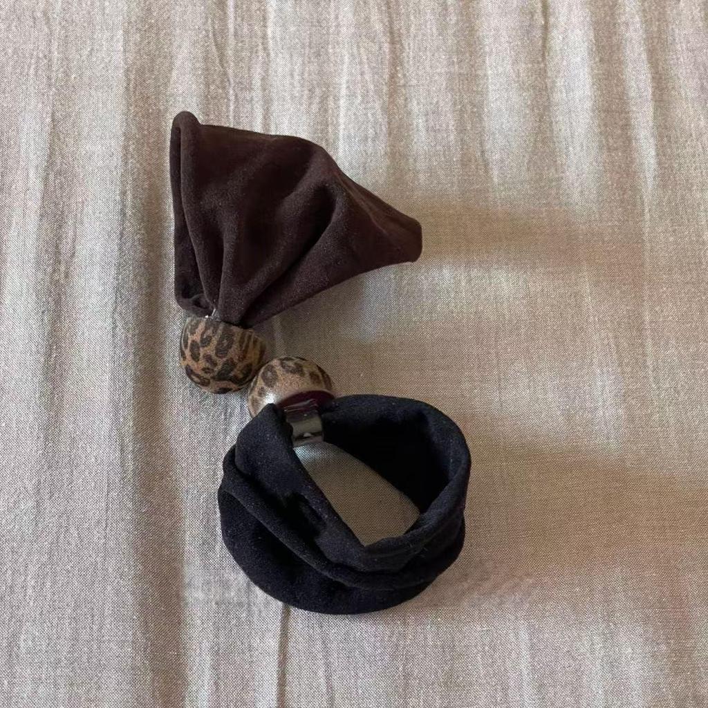 Leopard Print Small Intestine Scrunchie Hair Tie - 2025 Korean Style Women's Headwear