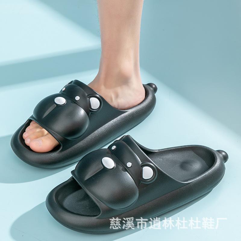 

Тапочки женские летние домашние парные домашние комнатные толстая подошва нескользящие для ванной мультяшные тапочки на толстой подошве 44-45 [Suitable for sizes 43-44] чёрный