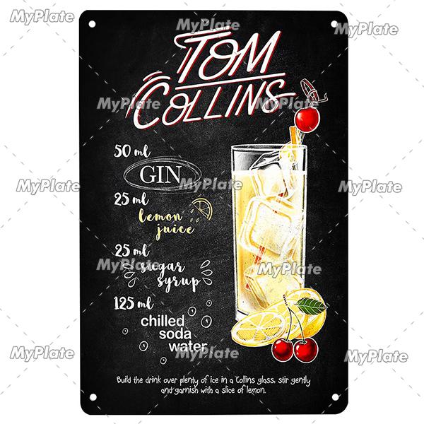 Cocktail Metallschild Plakette Metallschild Vintage Pub Lustiges Blechschild Wanddeko für Bar Pub Club Man Cave Blechschilder Vintage
