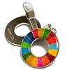 [Klämma] [2-pack] 25 mm Silver Rundad Yta [Kompatibel med Officiella UN-Specifikationer Faktureringssystem] SDGs Silvermärke, SDGs, Klämma (Inga hål