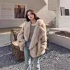New imitation fur coat autumn and winter large lapel thickened fox fur coat medium and long environmentally friendly fur coat