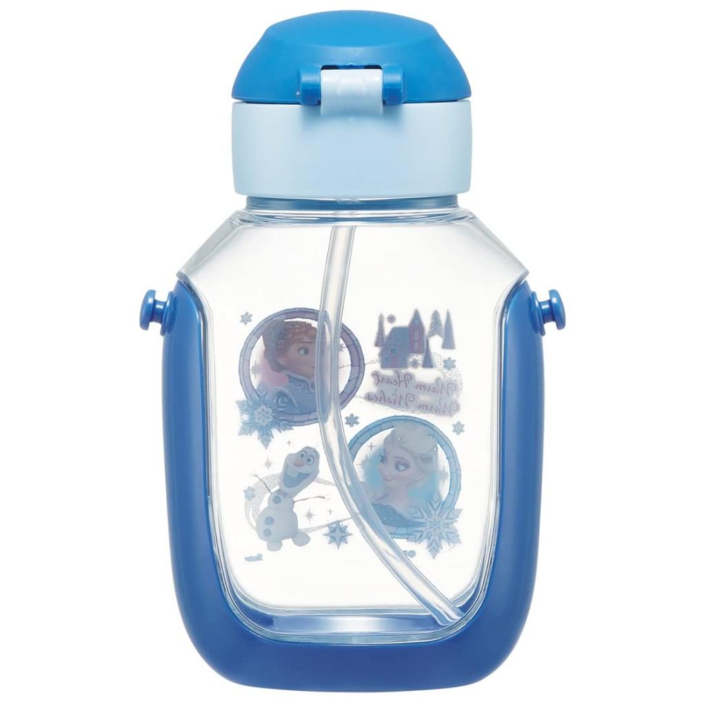 Skater Water Bottle with Disney Frozen for Straw, 530ml, 23, One-Push Operation, Girls, PDSH6DX-A