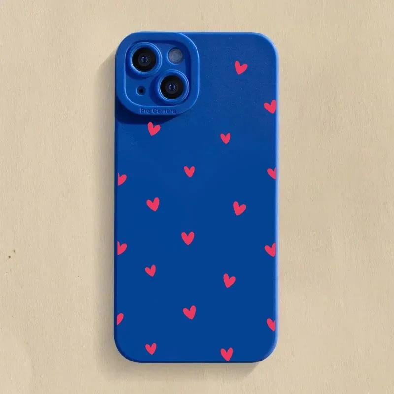 Black Love Heart Phone Case For iPhone16 14 15 13 12 11Pro Max Mini X XR XS 7 8 15 16Plus SE 2020 Shockproof Silicone Soft Cover