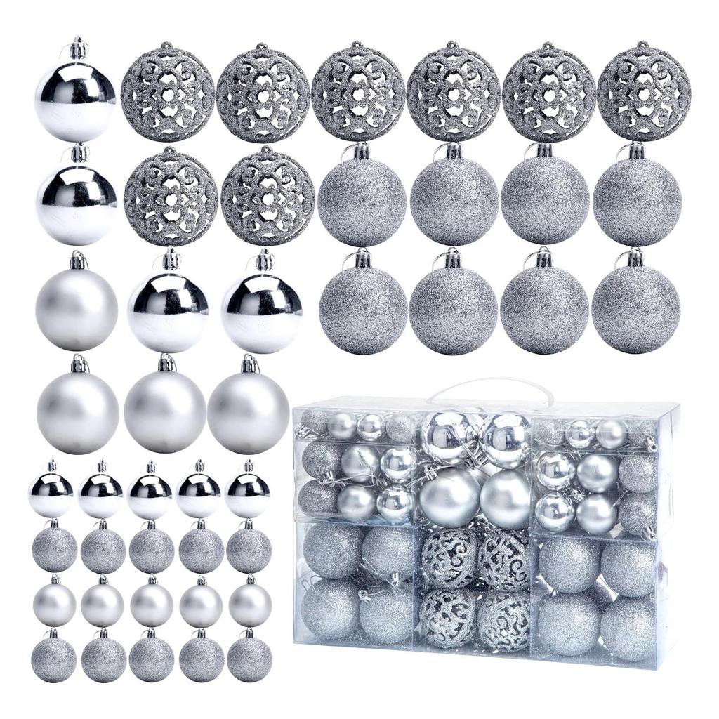 Electroplated Irregular Painted Plastic Christmas Ornament Set 100-Pack