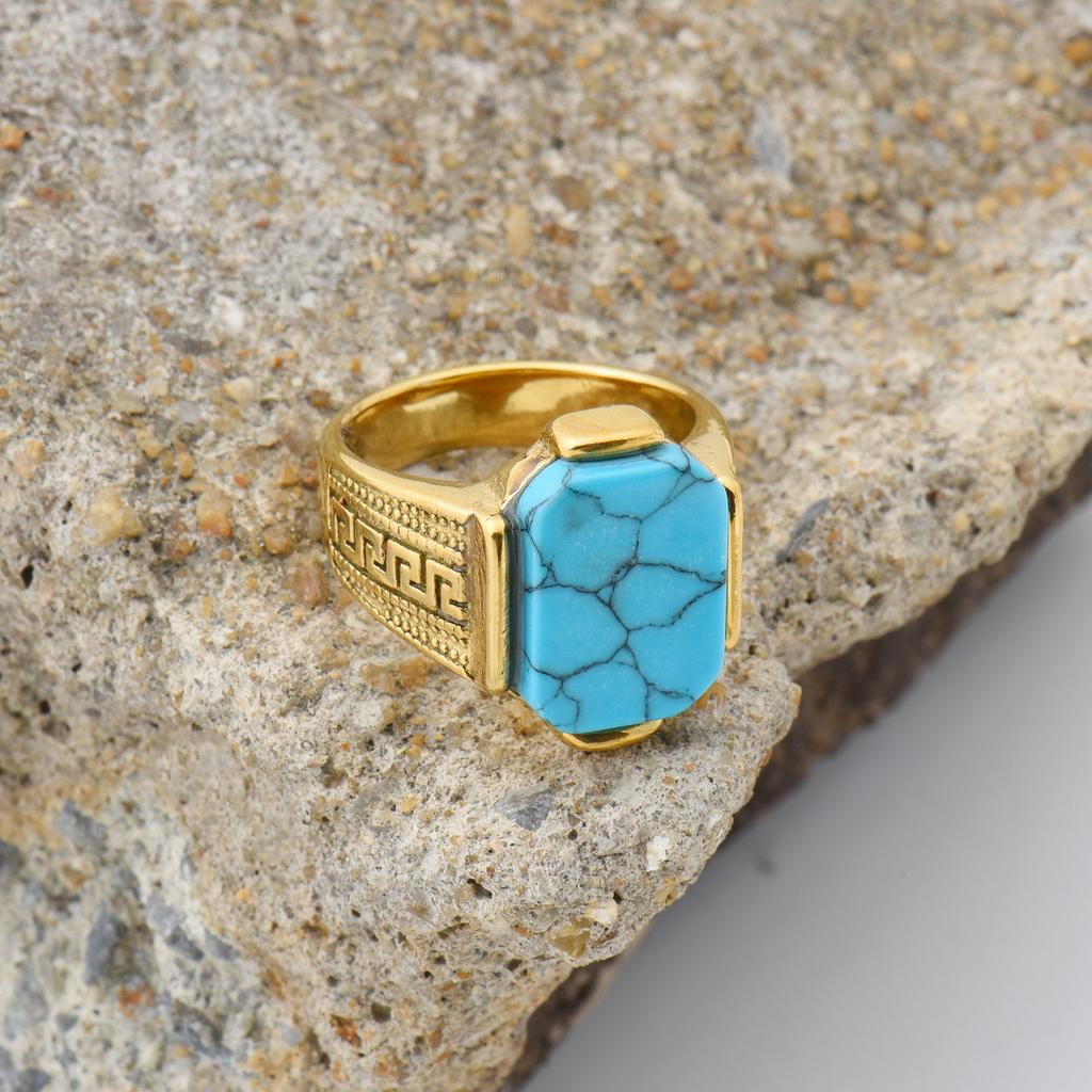 R3433Men's High Quality Vintage Stainless Steel Gemstone Styles Ring Jewelry