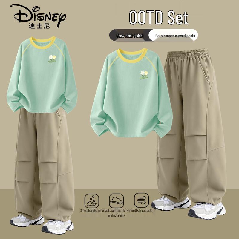 Disney Girls' Casual Long Sleeve T-Shirt and Pants Set