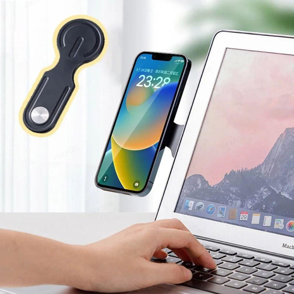 Back Mount Magnetic Phone Holder Plastic Laptop Back Mount New Rotation Stand  Notebook Use