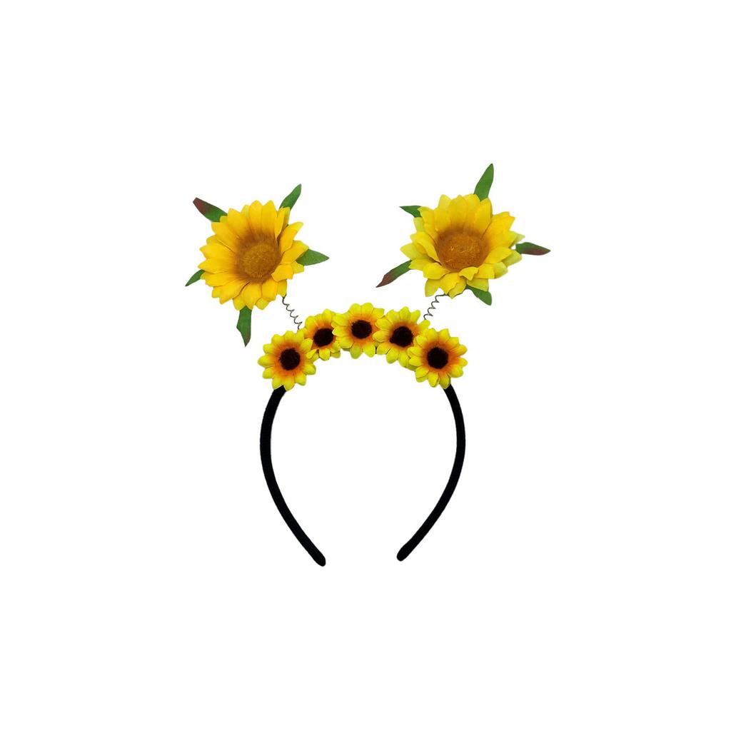 New Sunflower Simulation Flower Headband, Harvest Festival Sunflower Headband, Maple Leaf Daisy Headband with Spring