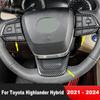 For Toyota Highlander XU70 Kluger Hybrid - 2024 Carbon Fiber Car Steering Wheel Panel Cover Trim Interior Accessories