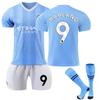 Manchester City 23-24 Trainingstrikot Synthetisch Aquamarinblau Fußballtrikot Atmungsaktiv Schnelltrocknend