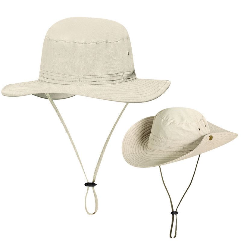 

Summer Jean Fisherman Hat Outdoor UV-Proof Sun Hat Sun Hat Men and Women Hiking Fishing Hat Sun Hat Khaki One hat, two to wear, cool for a long time