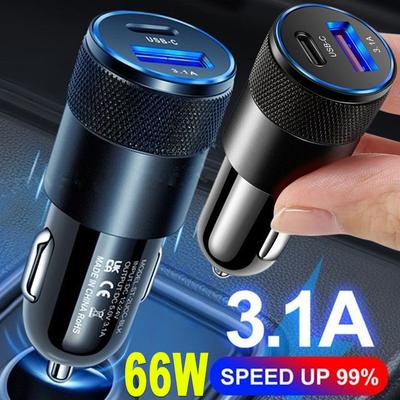 66W USB Car Charger Fast Charging Type C Chargers PD QC 3.0 Phone Charger In Car For iPhone 15 Pro Max Xiaomi Huawei Samsung New