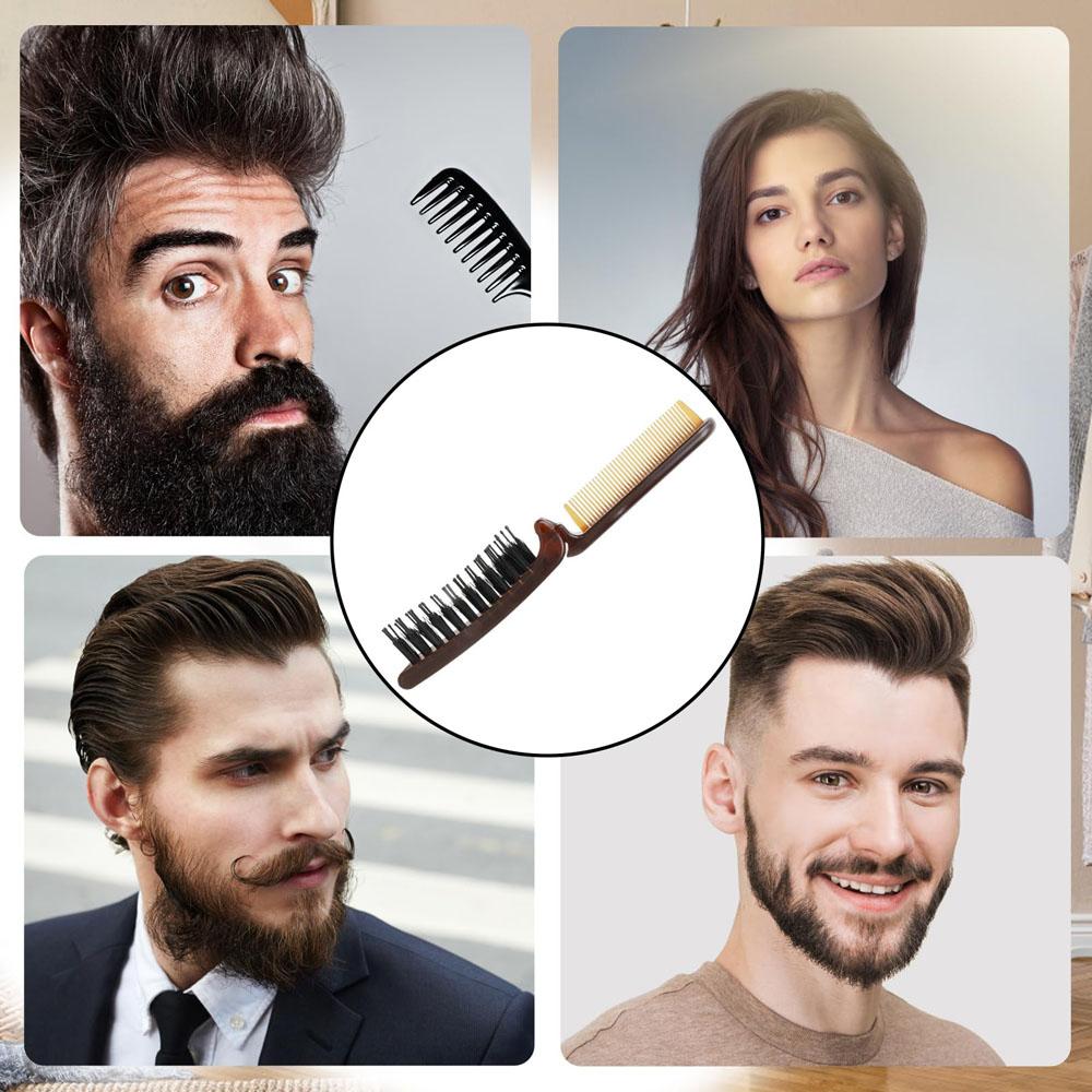 Folding Hair Brush Bristle Brush for Hair Shine and Smoothing Detangling Travel Portable