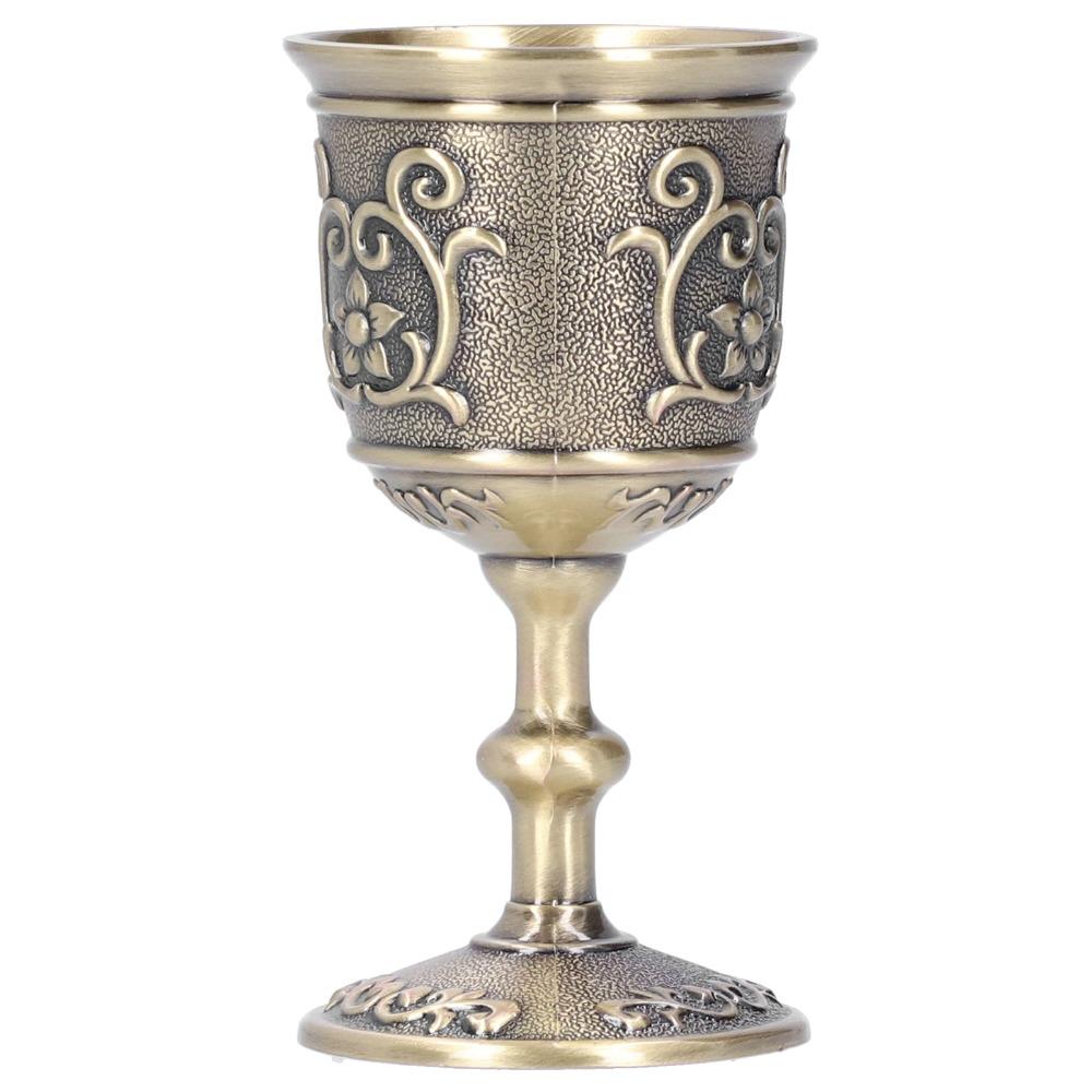Calice Européen Gravé Métal Coupe à Vin Médiévale Coupes & Calices Coupe à Vin Bronze Pour Bar à Domicile