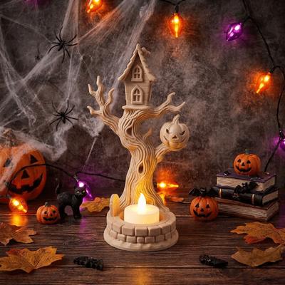 Plastic Pumpkin Branch Candlestick Retro Branch House Candle Holder  Halloween
