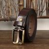 Hochwertiger Herrengürtel mit Messingschnalle, echte Rindslederoberfläche, modischer, individueller All-Match-Gürtel für Freizeithosen