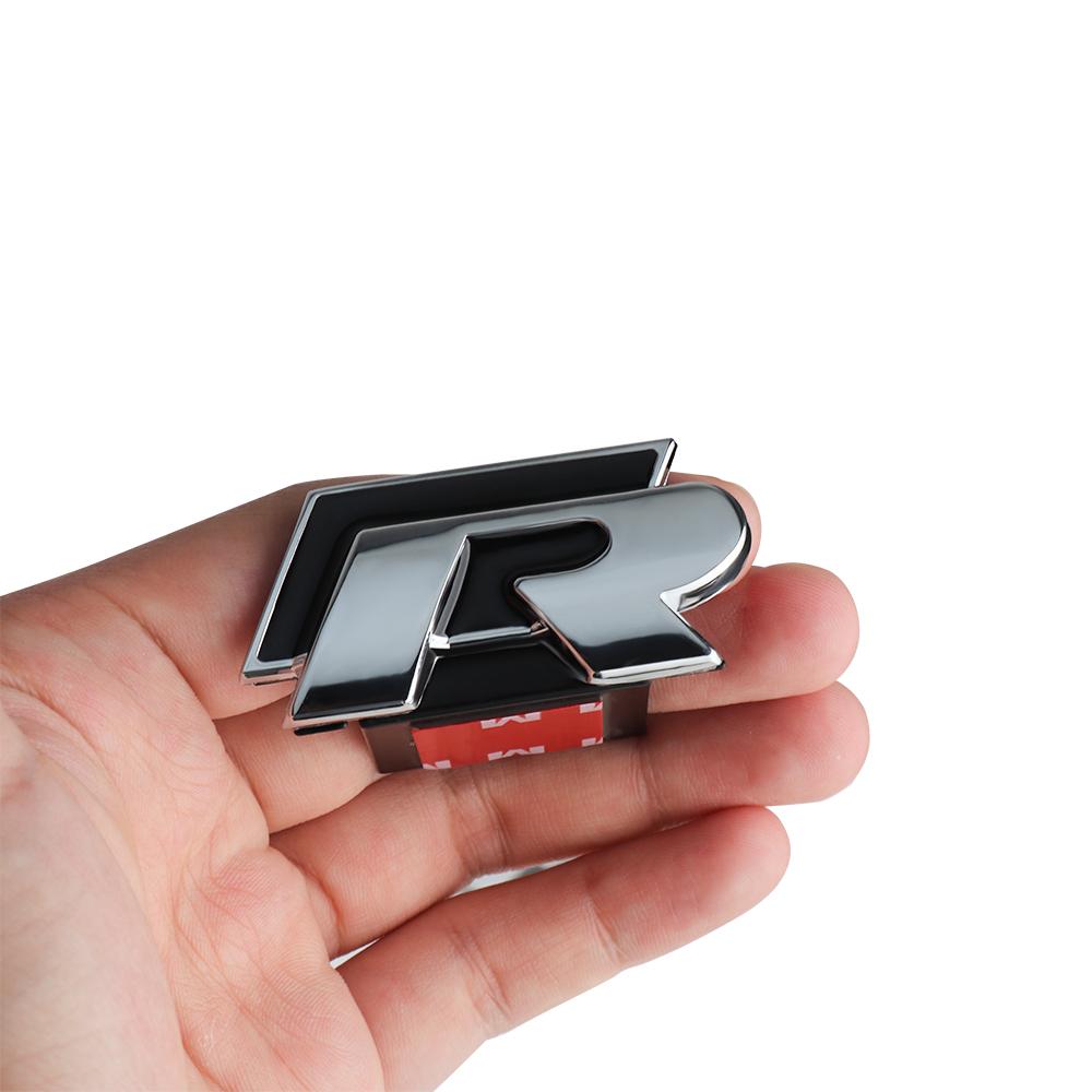 För VOLKSWAGEN VW 3D R RLINE Emblem Bilens Främre Grillmärke Metallklistermärke Dekoration För Volkswagen VW Golf Passat Polo Blue Moti