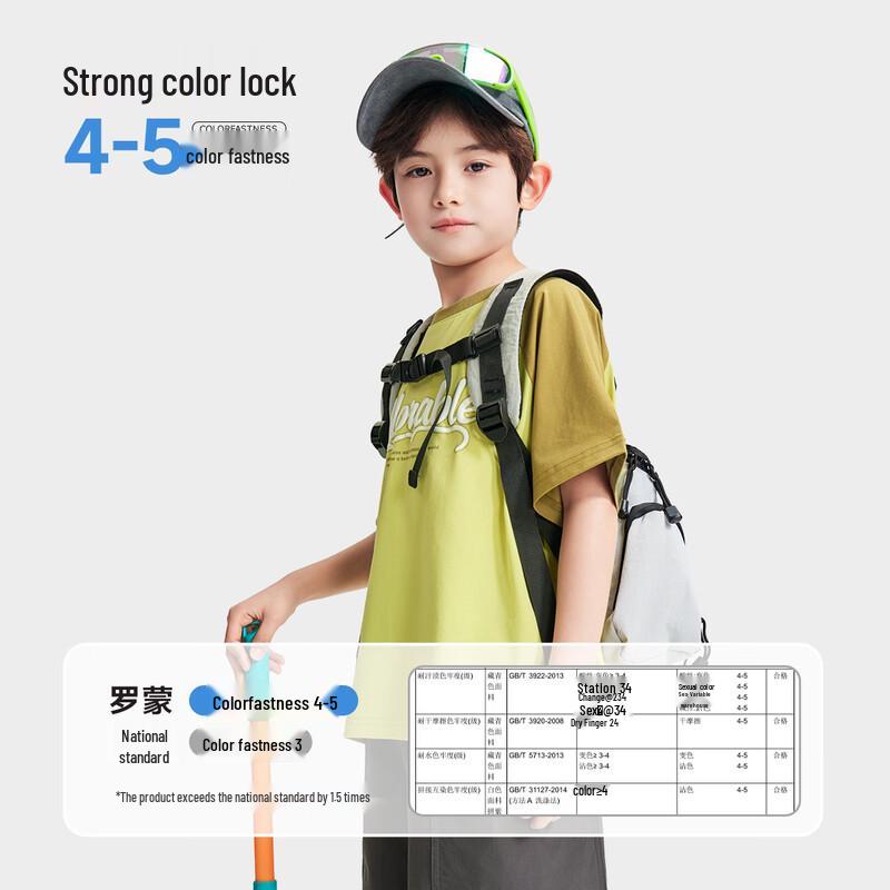 ROMON Boys' Cool-Touch Antibacterial Short Sleeve T-Shirt