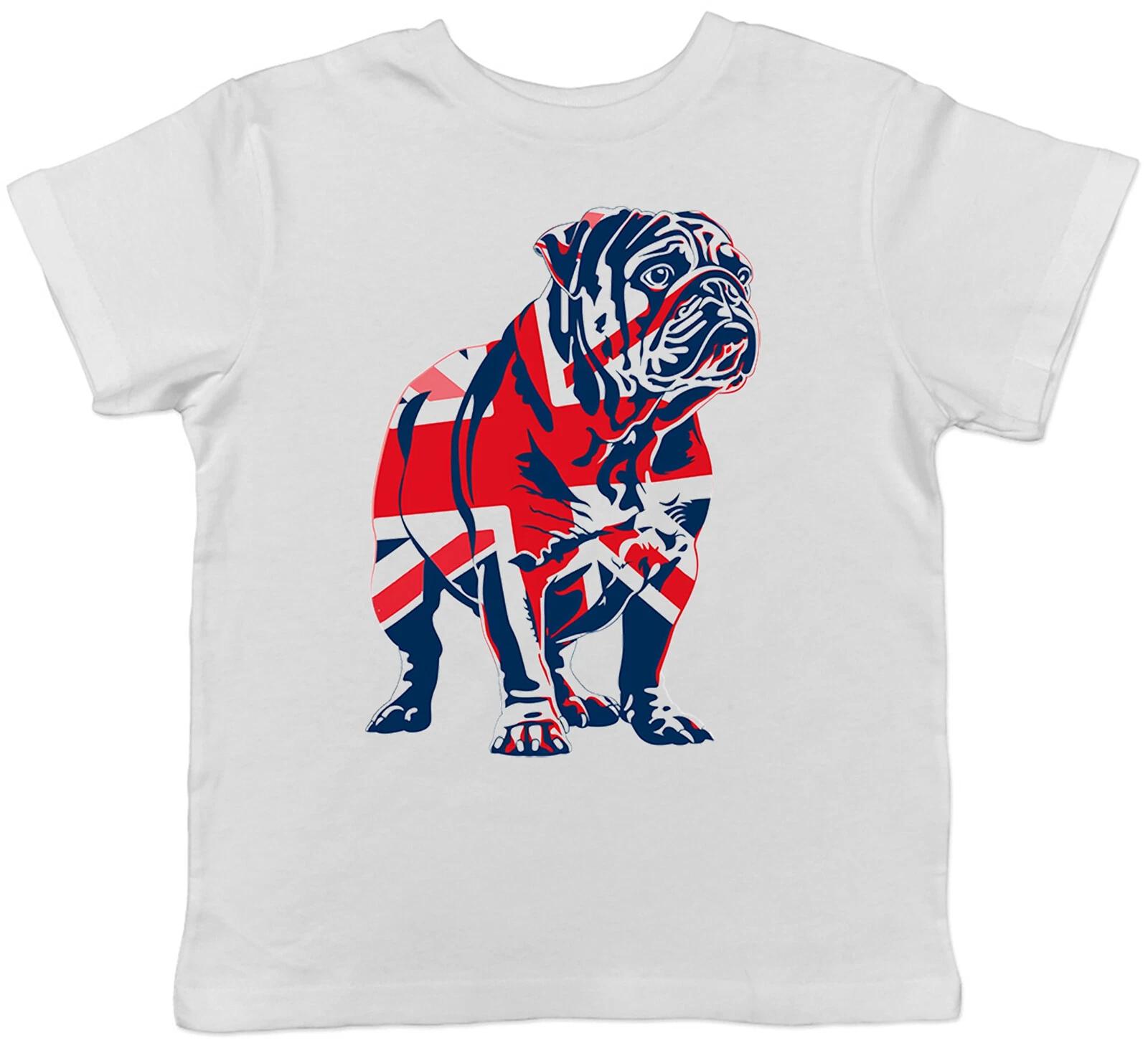 British Bulldog Kids T-Shirt Union Jack Pet Britian Dog Lover Childrens Boy Girl 130