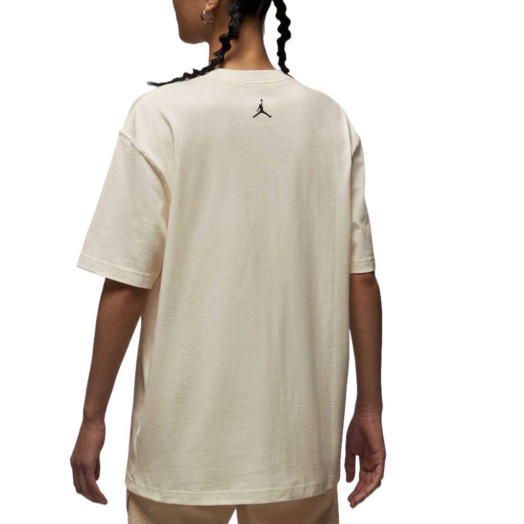 Jordan Oversized Moisture-Wicking Comfortable Soft Loose Round Neck Fashionable Versatile Short Sleeve T-Shirt Women Tops Sail-White IB7032-133