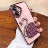 Luxury Plating Bling Glitter Gradient Diamond Swan Quicksand Phone Case For iPhone 15 12 13 14 16 Pro Max Plus Shockproof Cover