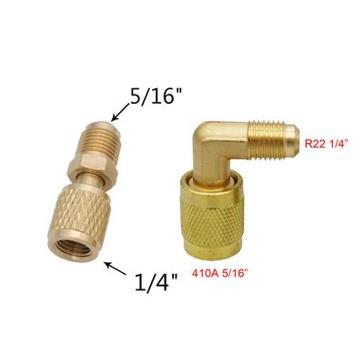 Messing Schnellkupplungen für Vakuumpumpe 2 Stück 5/16 SAE auf 1/4 SAE R410a Klimaanlagen-Adapterset