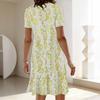 Women's Classic Leopard Print Short Sleeve Round Neck Midi Dress Loose Casual A Line Daily Wear Dress