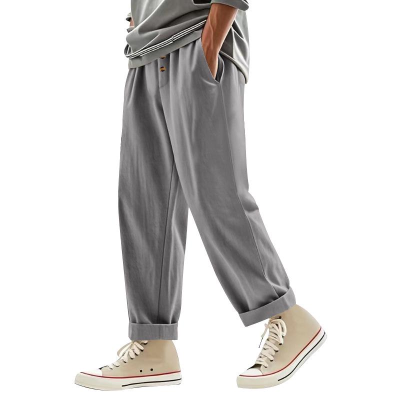 Pantaloni Sport Casual Largi, Respirabili, din Bumbac și In pentru Bărbați - Colecția Primăvară/Vară 2026