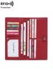 Portefeuille Minimaliste Ultra-fin pour Femme Blocage RFID Porte-cartes de Crédit Pliage Bifold Long Portefeuille pour Femme Couleur Unie Pochette Portable