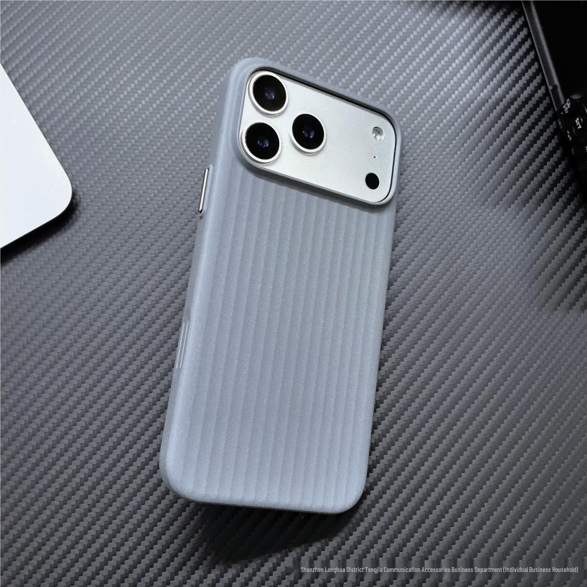 Cross-Corrugated Magnetic Case for Apple iPhone 17/16Promax - Rock Sand Frosted PC Protective Cover 15