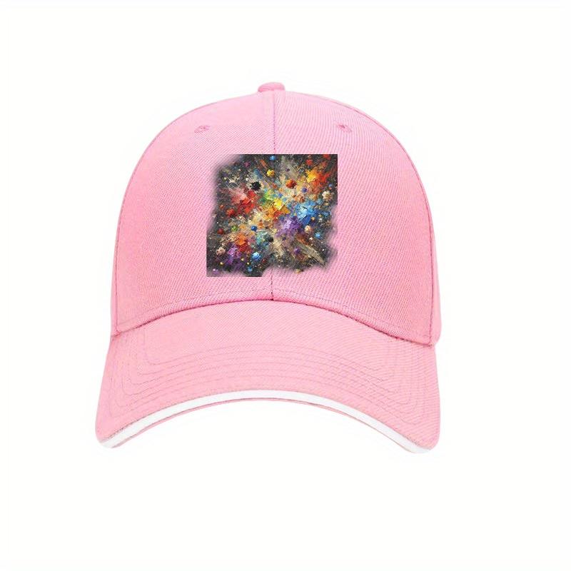 Vibrant Abstract Color Splash Baseball Cap Adjustable Cotton Casual Dad Hat for Men Women Outdoor