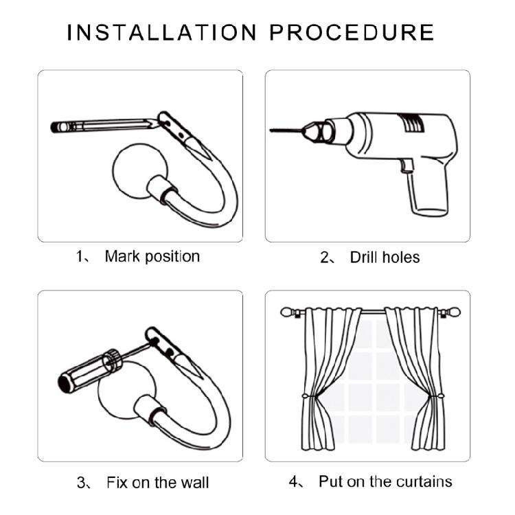 Metal Curtain Tiebacks, 2Pack  Holders for Secure and Neat Drapery Display