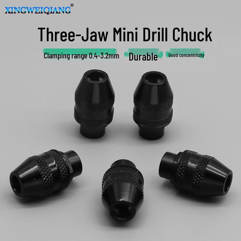 Imperial Three-Jaw Mini Drill Chuck for Electric Grinders, Clamping Range 0.4–3.2mm