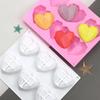 1 pc 6 Hohlraum herzförmige Silikonform Kuchen Mousse Gebäck Backformen Werkzeuge Form für Seife