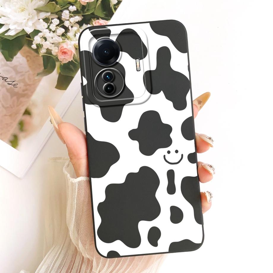 Soft Silicone Funda For Vivo S15e Vivo T1 T1Pro 5G IQOO Z6 Pro Phone Case Vintage Starry Cherry Bow Print Daisy Bumper Anti-fall