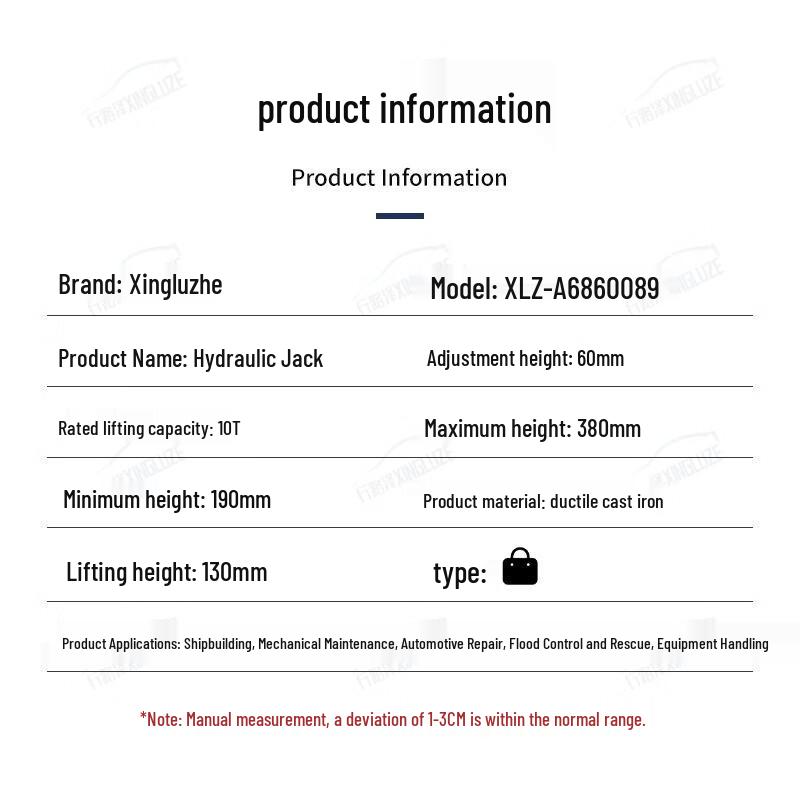 Xingluze 10-Ton Hydraulic Car Jack